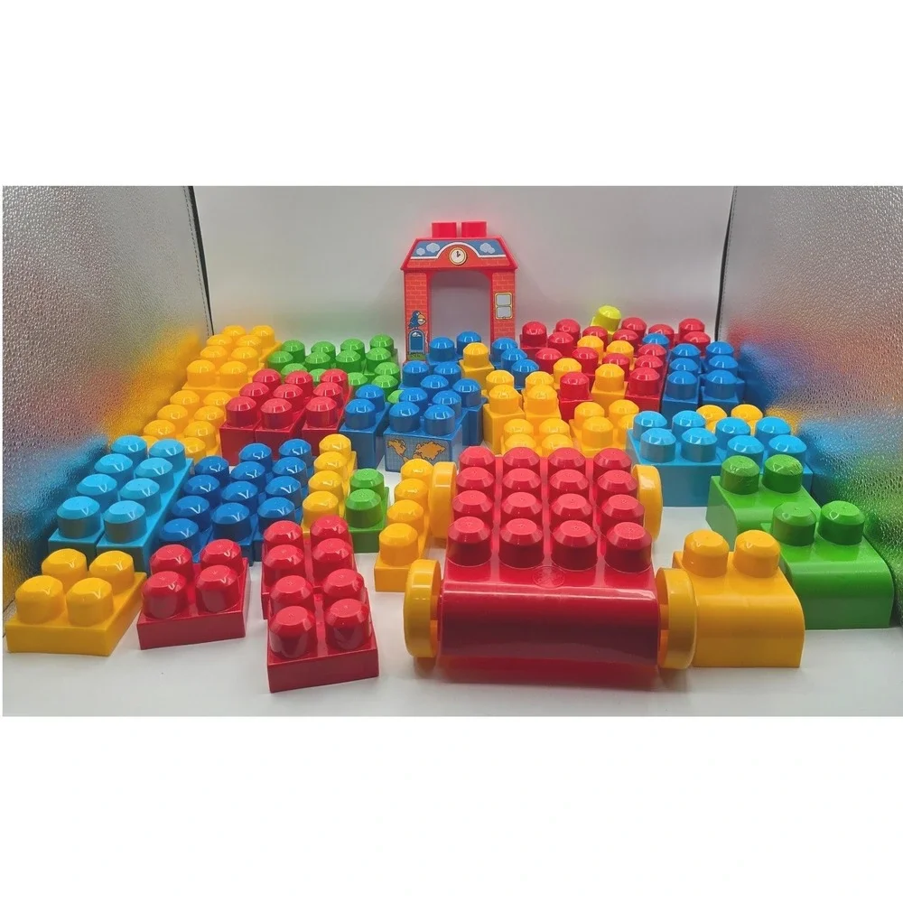 Mega Bloks First Builders Big Building Bag 8327 Multi Color Blocks 79 Pieces